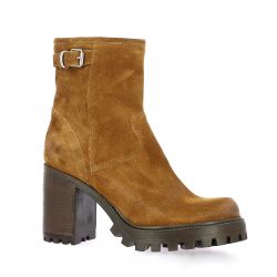 Spaziozero Boots cuir velours cognac