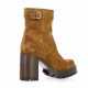 Spaziozero Boots cuir velours cognac