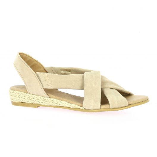 Exit Nu pieds cuir velours beige