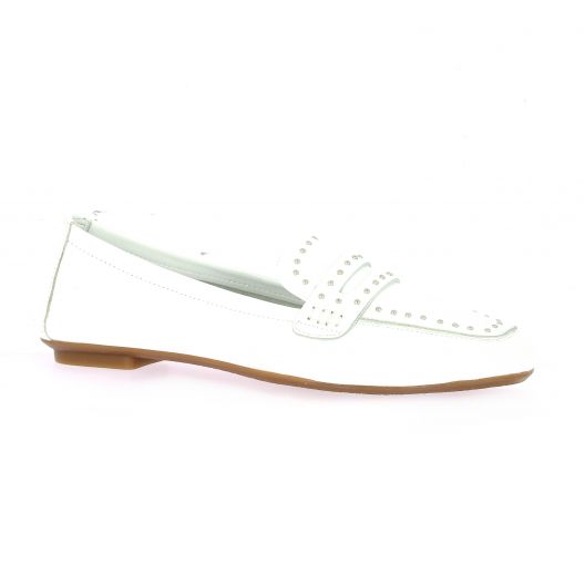 Reqins Mocassins cuir blanc