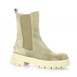Pao Boots cuir velours taupe