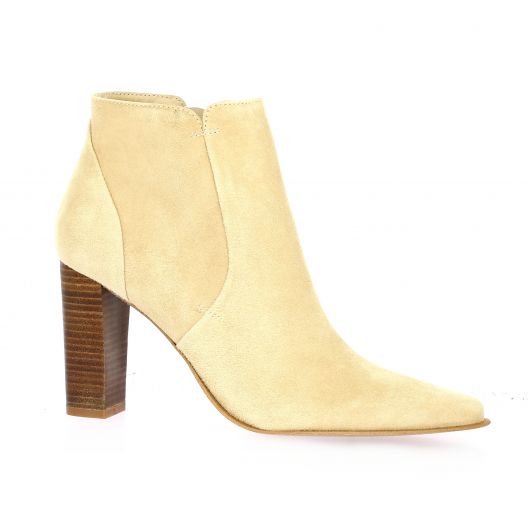 Vidi studio Boots cuir velours beige