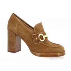 Fremilu Mocassins cuir velours cognac