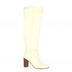 Fremilu Bottes cuir ecru