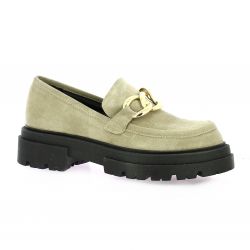 Pao Mocassins cuir velours taupe