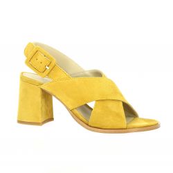 Vidi studio Nu pieds cuir velours jaune