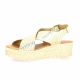 Eva frutos Nu pieds cuir or