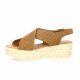Eva frutos Nu pieds cuir velours camel