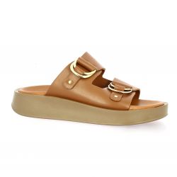 Reqins Mules cuir cognac