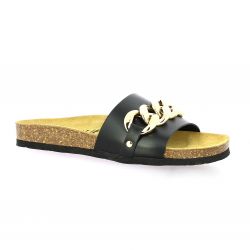 K. daques Nu pieds cuir noir