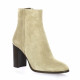 Pao Boots cuir velours taupe