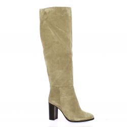 Pao Genouilleres cuir velours taupe