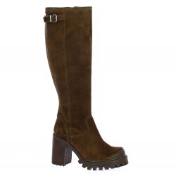 Spaziozero Bottes cuir velours marron