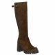 Spaziozero Bottes cuir velours marron