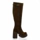 Spaziozero Bottes cuir velours marron