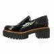 Reqins Mocassins cuir vernis noir