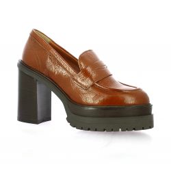 Paoyama Mocassins cuir vernis cognac