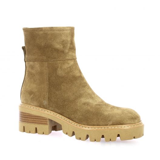 Pao Boots cuir velours camel