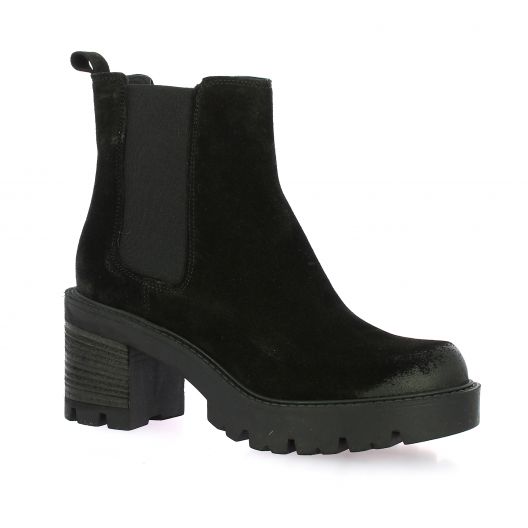 Spaziozero Boots cuir velours noir