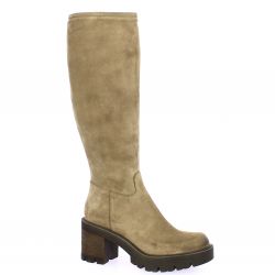 Spaziozero Bottes cuir velours taupe