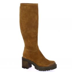 Spaziozero Bottes cuir velours cognac