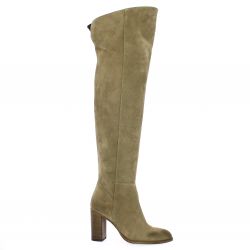 Paoyama Bottes cuir velours taupe