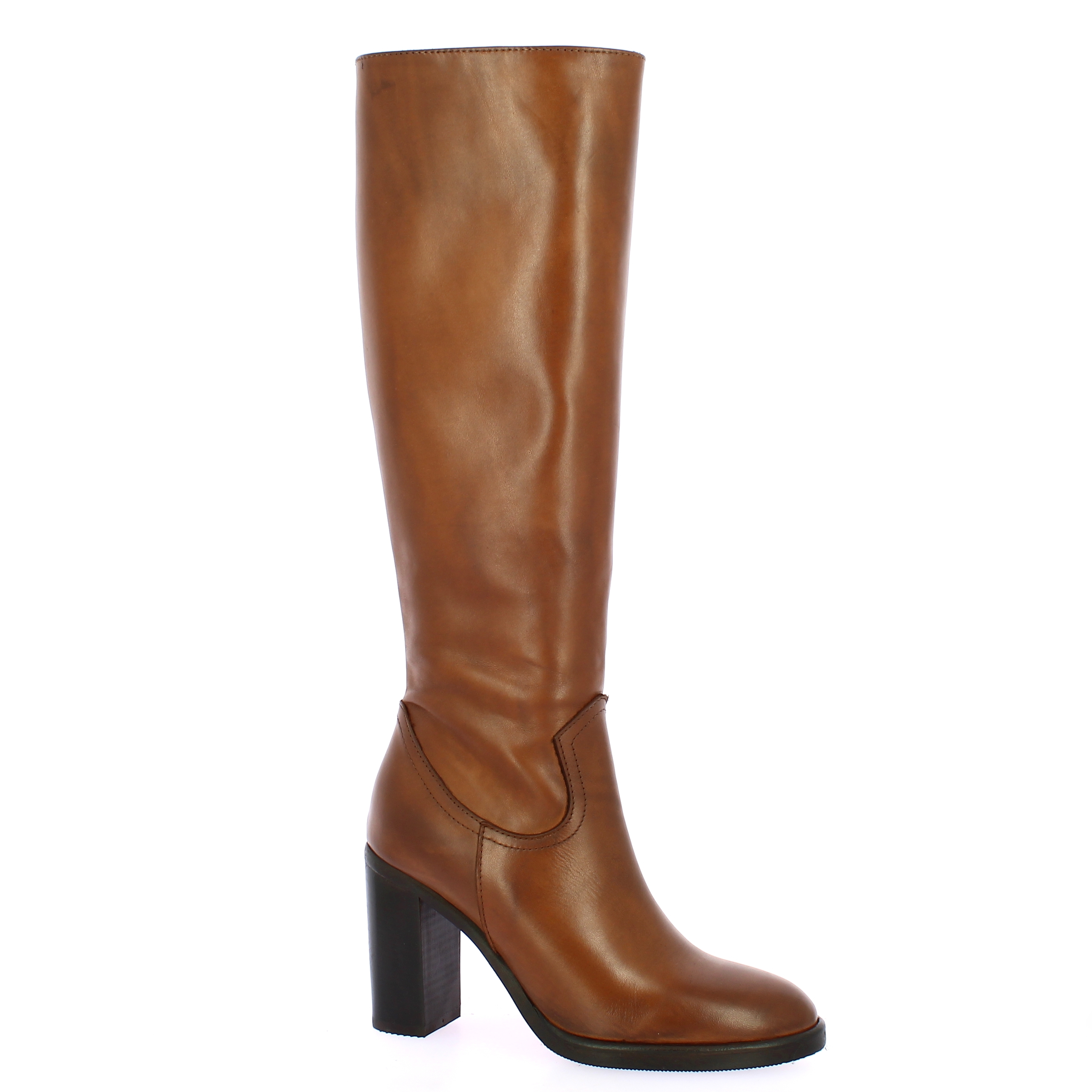 Bottes sales cuir cognac