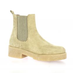 Exit Boots cuir velours taupe