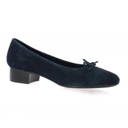 Reqins Ballerines cuir velours marine