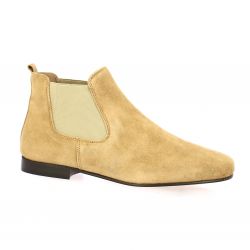 Reqins Boots cuir velours cognac