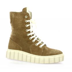 Lune lautre Boots cuir velours cognac