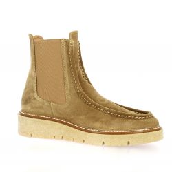 Week end Boots cuir velours camel