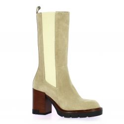 Life Boots cuir velours beige