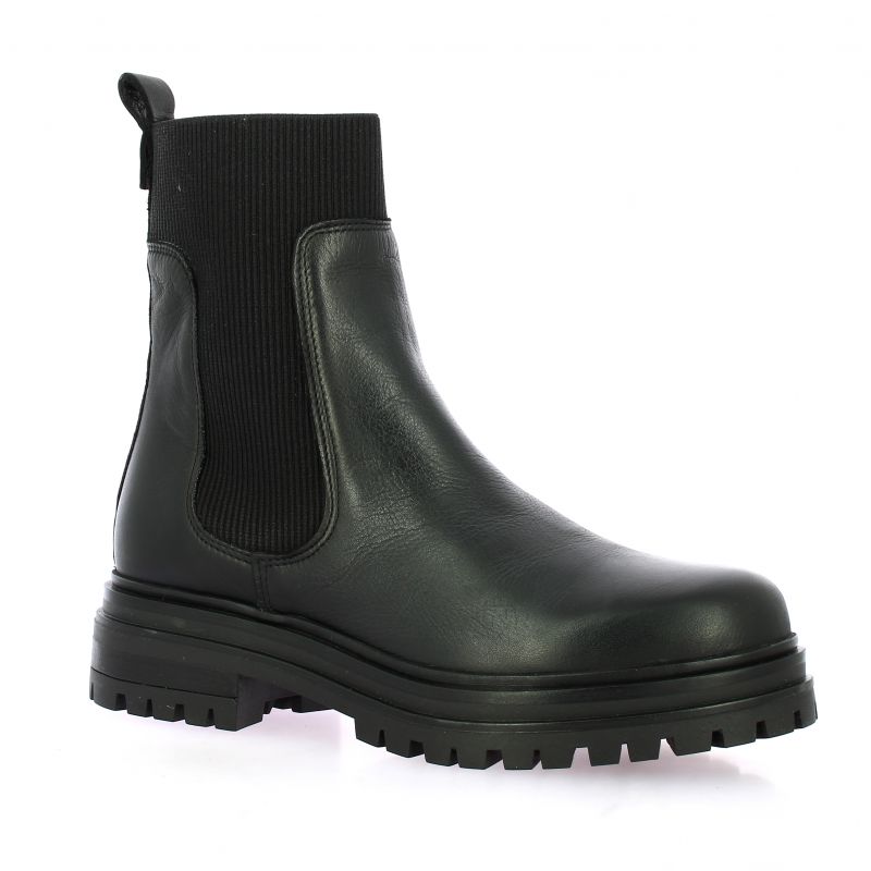 Creator boots cuir noir chaussures B2932