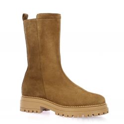 Impact Boots cuir velours camel