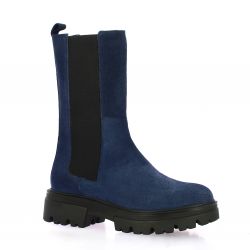 Reqins Boots cuir velours marine