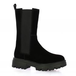 Reqins Boots cuir velours noir