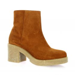 Exit Boots cuir velours cognac