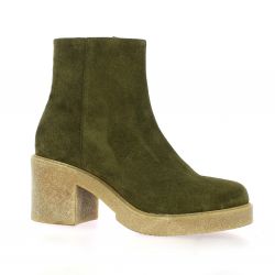 Exit Boots cuir velours kaki