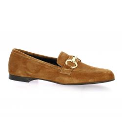 Spaziozero Mocassins cuir velours cognac