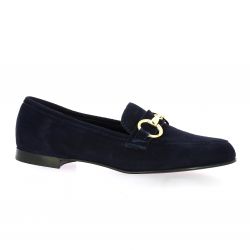 Spaziozero Mocassins cuir velours marine