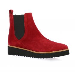 Vidi studio Boots cuir velours rouge
