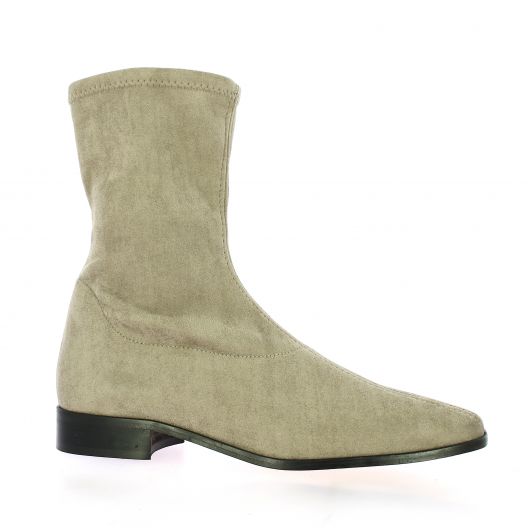 Pao boots cuir velours beige