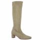 Pao bottes cuir velours beige