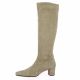 Pao bottes cuir velours beige