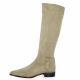 Pao bottes cuir velours beige