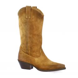 Metisse Boots cuir velours cognac