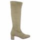 Pao bottes cuir velours beige