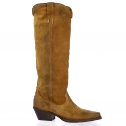 Metisse Bottes cuir velours cognac