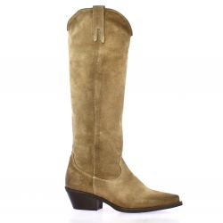 Metisse Bottes cuir velours camel